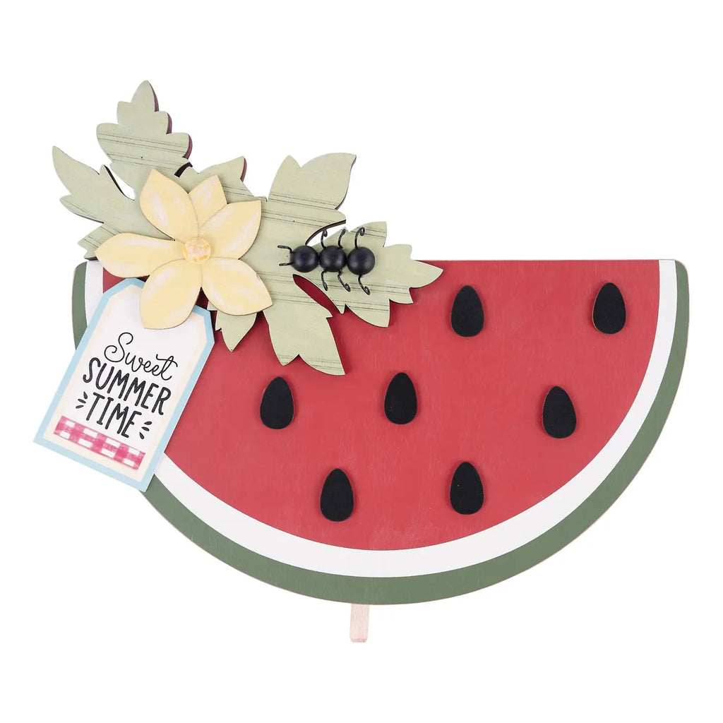 Sweet Summertime Watermelon Wood Topper - Monogram Market
