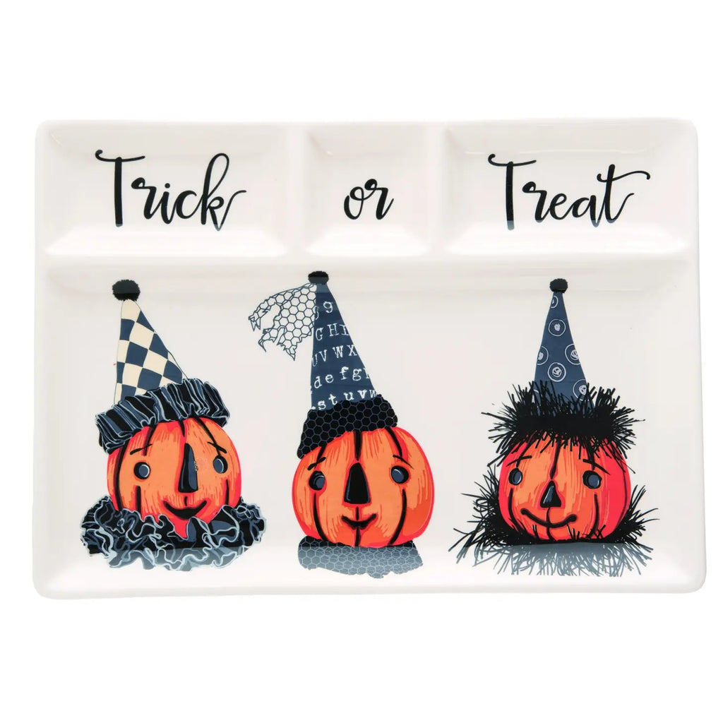 Mr. Pumpkin Trick or Treat Halloween Serving Platter - Monogram Market