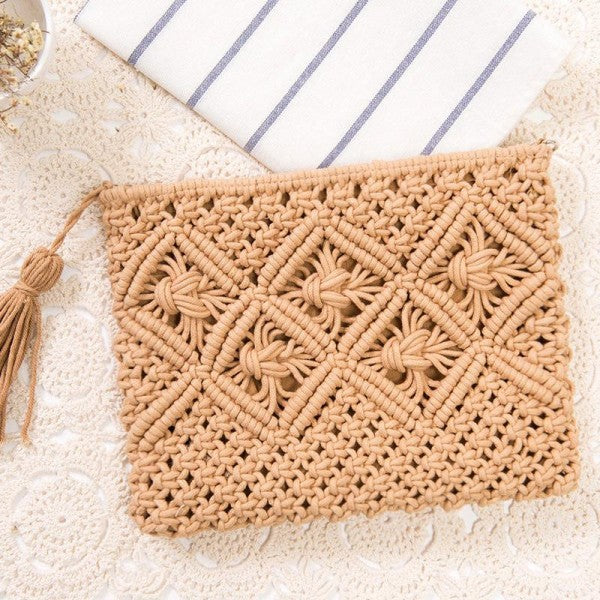 Crochet Clutch with Tassel - Monogram Market