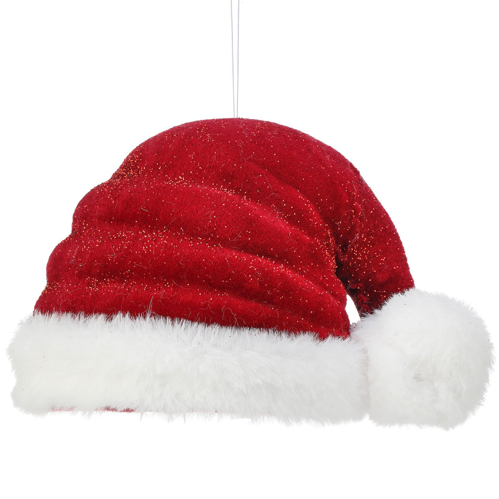 Santa's Hat Ornament - Red & White, 6.5" - Monogram Market