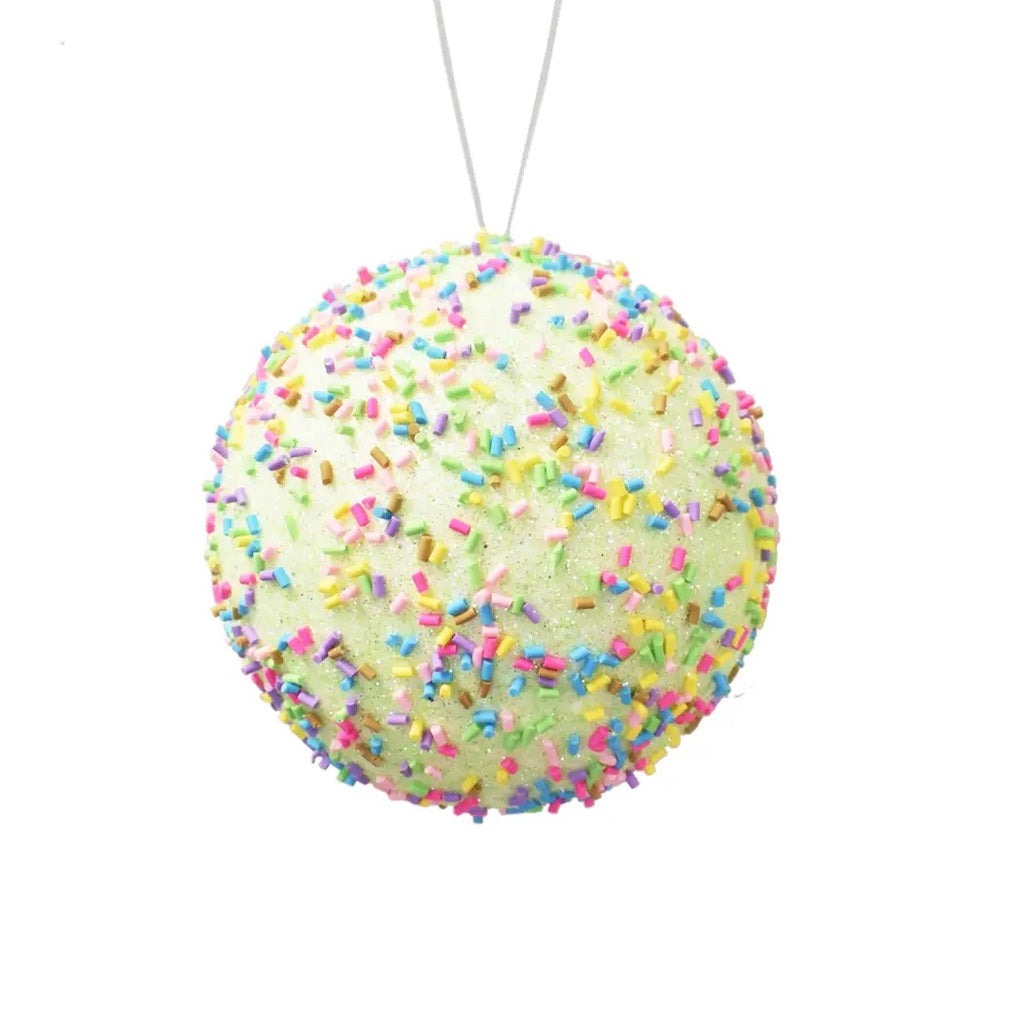 Sprinkles Ball Ornament - Green, 4" - Monogram Market