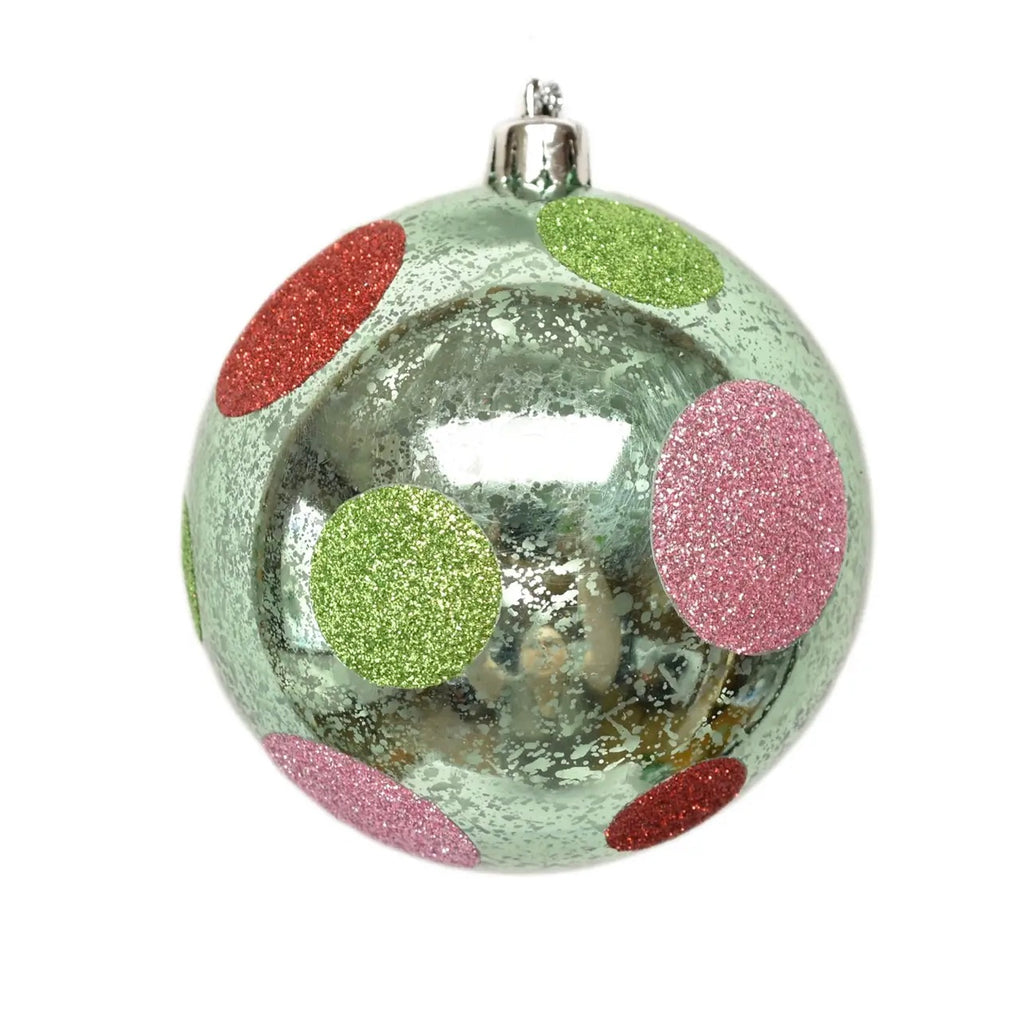 Glitter Dot Ball Ornament, Aqua Mix4" - Monogram Market
