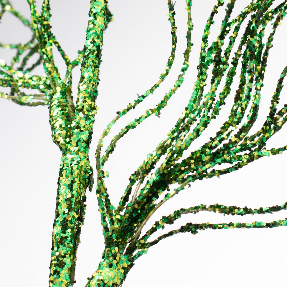 Glittered Spiral Pine Spray - Green, 31" - Monogram Market