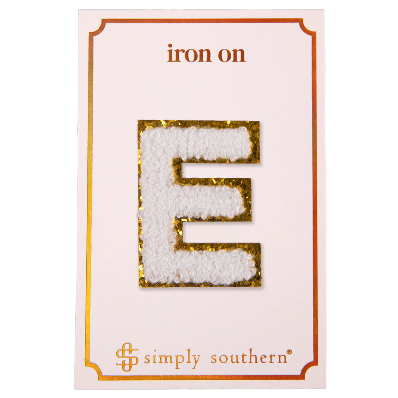 Simply Southern - Iron on Chenille Initial Patches (WHITE) - Monogram Market
