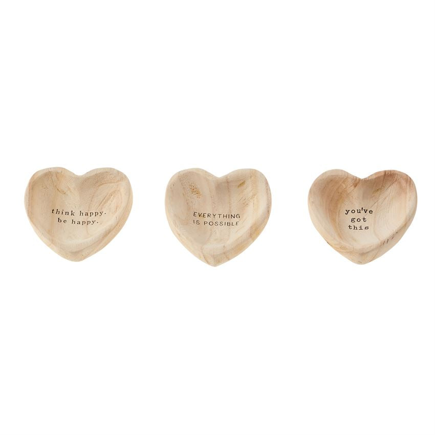 Mud Pie - Wood Heart Trinket Tray - Monogram Market