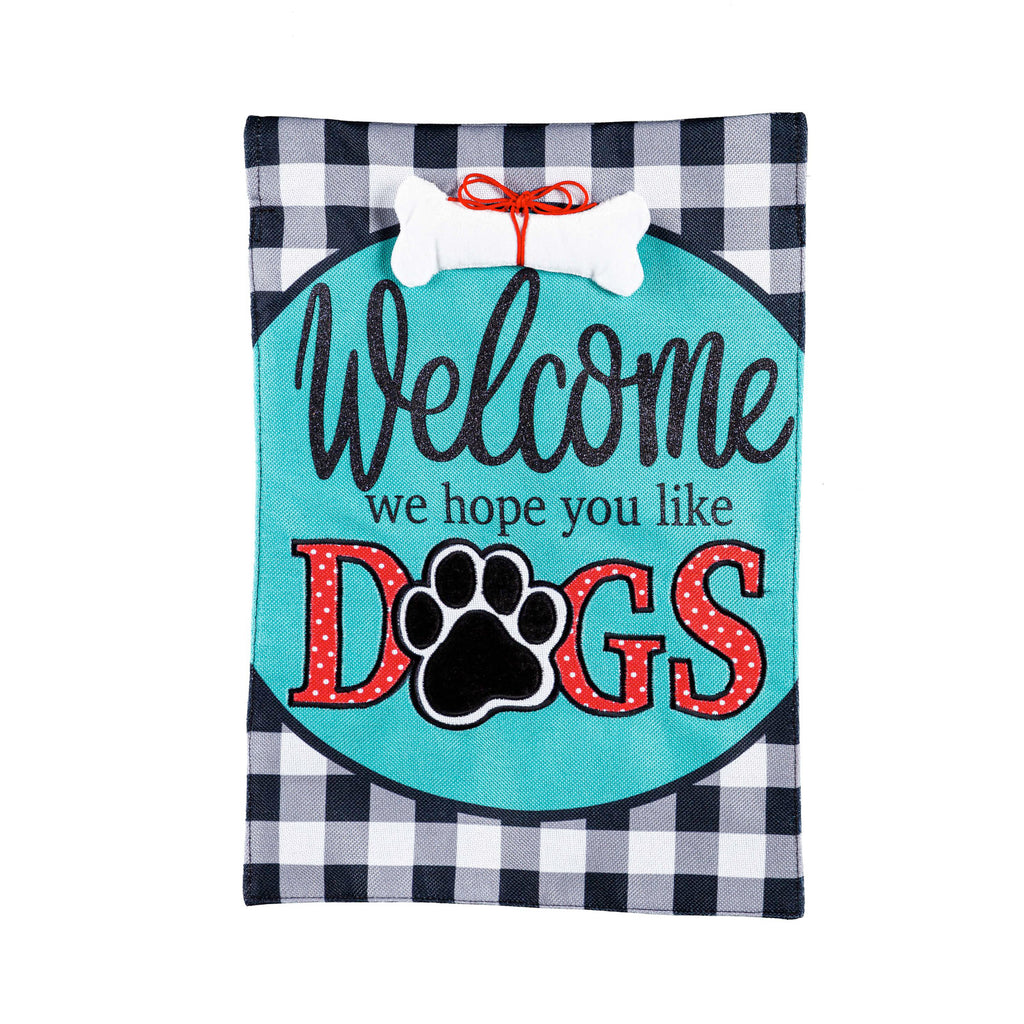 Hope You Like Dogs Garden Burlap Flag - Monogram Market