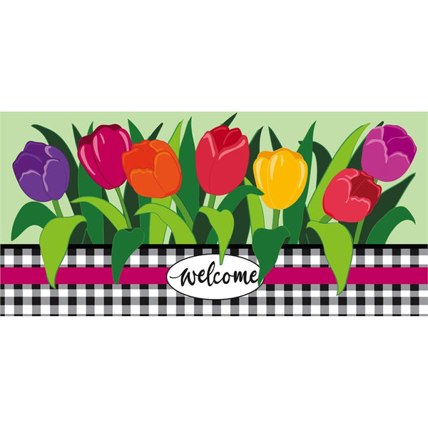 Welcome Spring Tulips Sassafras Switch Mat - Monogram Market