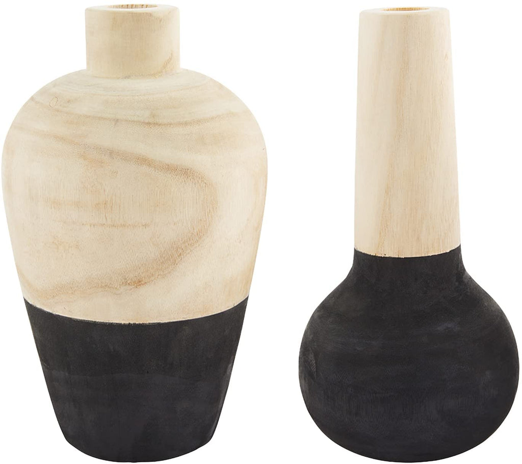 Mud Pie - Black Paulownia Large Vases - Monogram Market