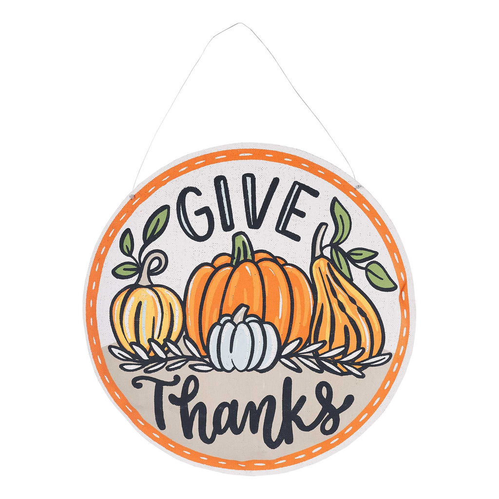 Reversible Give Thanks Pumpkins & Merry Christmas Wreath Door Hanger - Monogram Market