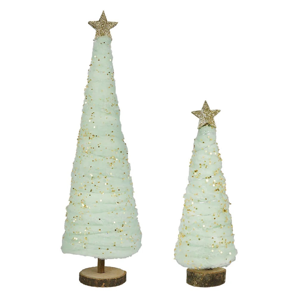 Spun Cotton Mint Christmas Trees - Monogram Market