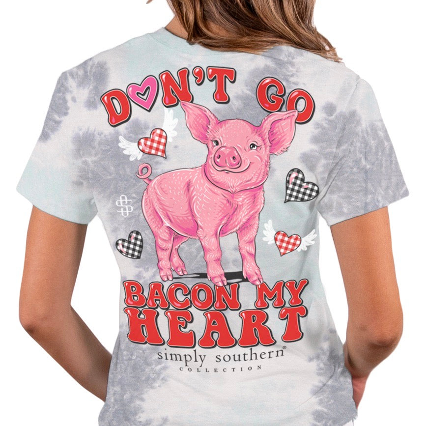 Simply Southern, Short Sleeve Tee - BACON (Valentine's Day) - Monogram Market