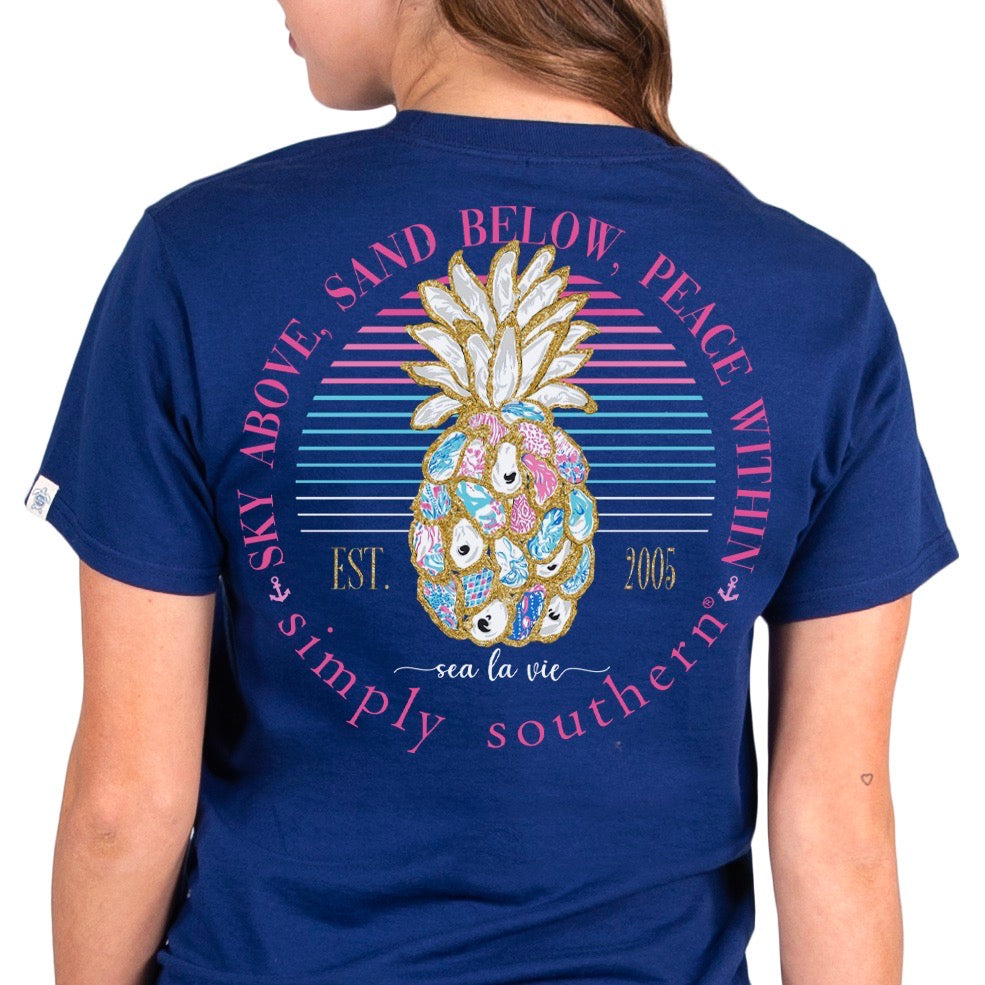 Simply Southern, Short Sleeve Tee - OYSTER SHELL PINEAPPLE - Monogram Market