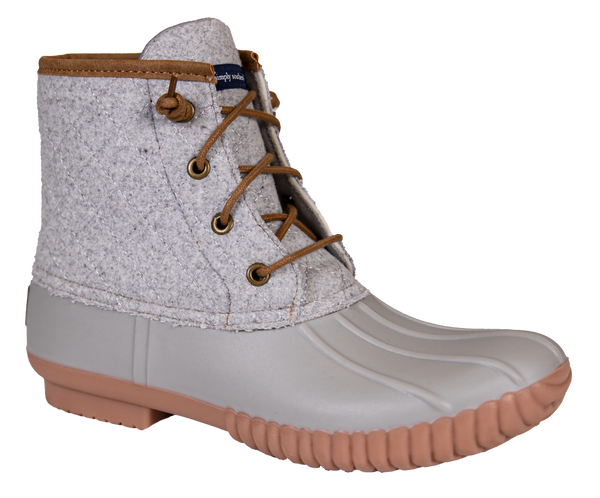 Gray and sales teal duck boots
