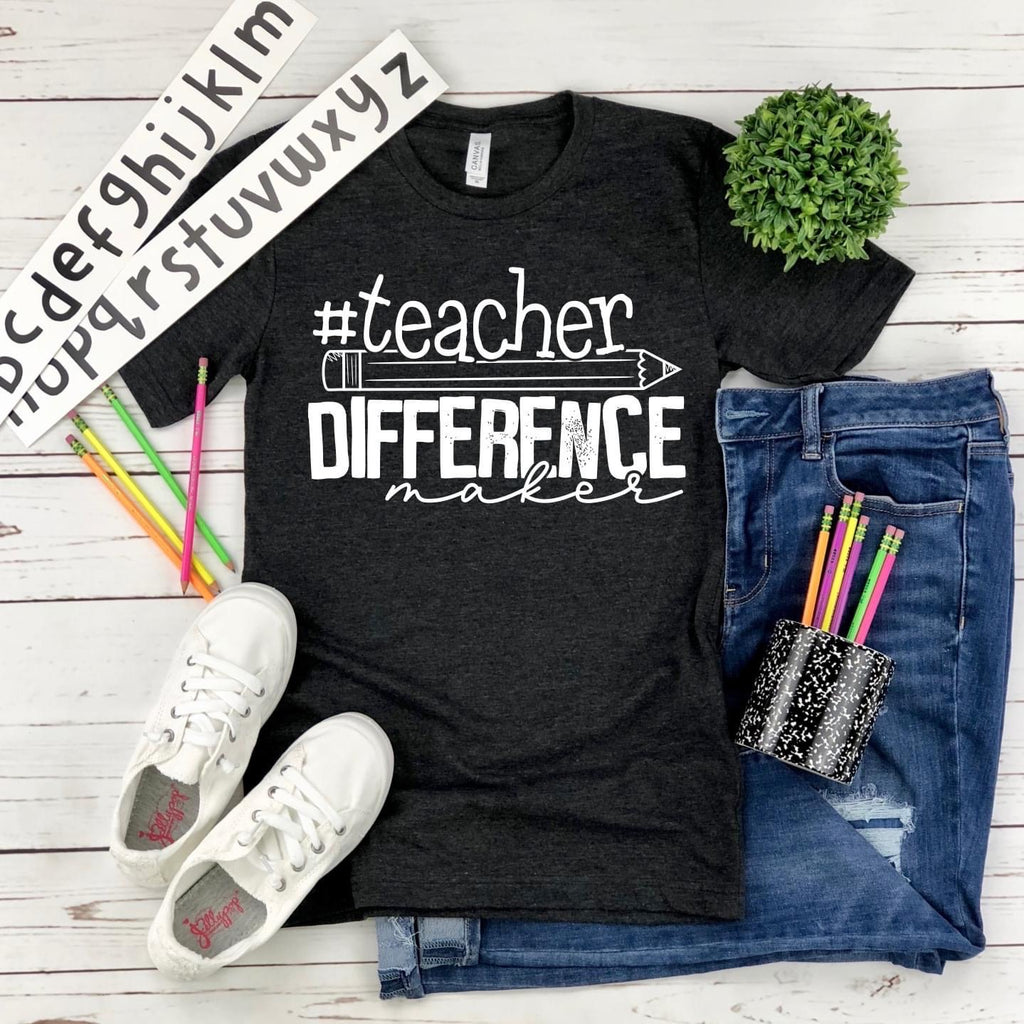 Teacher Difference Maker, printed tee - Monogram Market