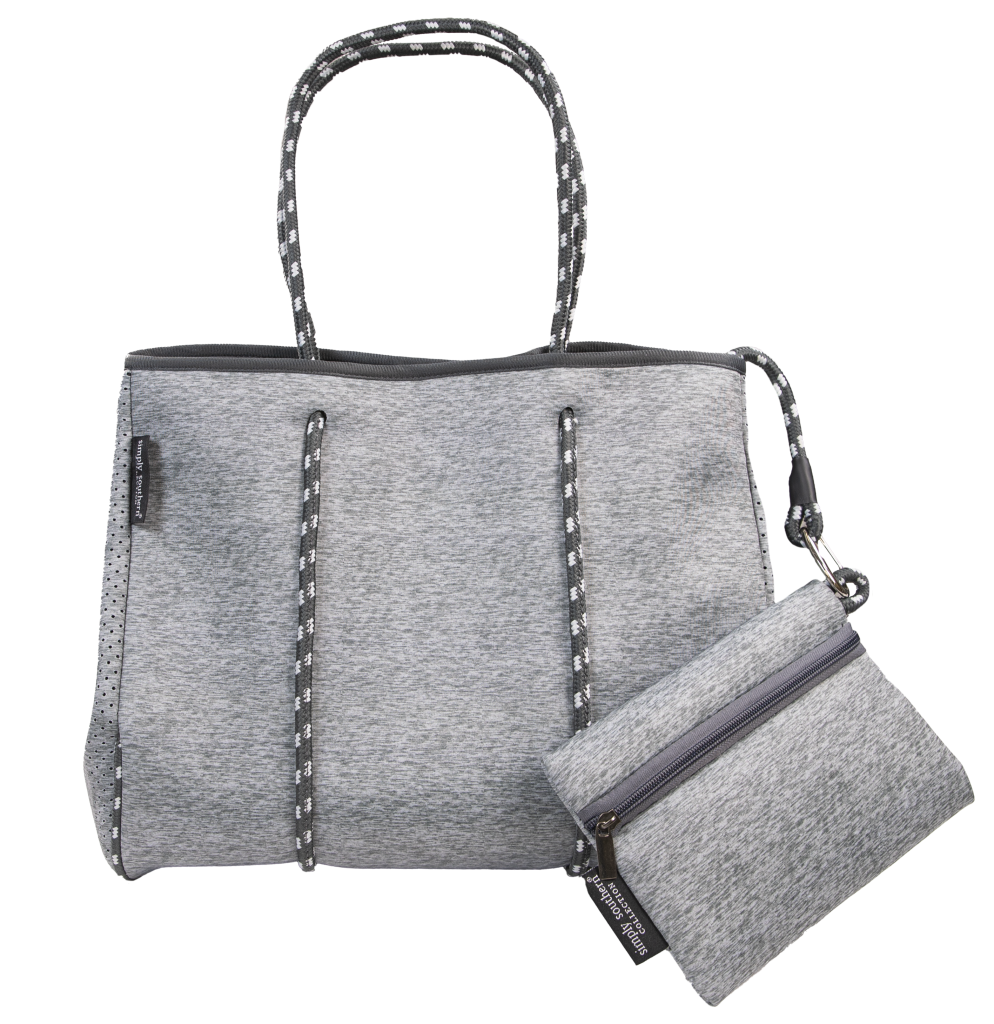 Simply Southern - Neoprene Tote Bag, Heather Grey - Monogram Market