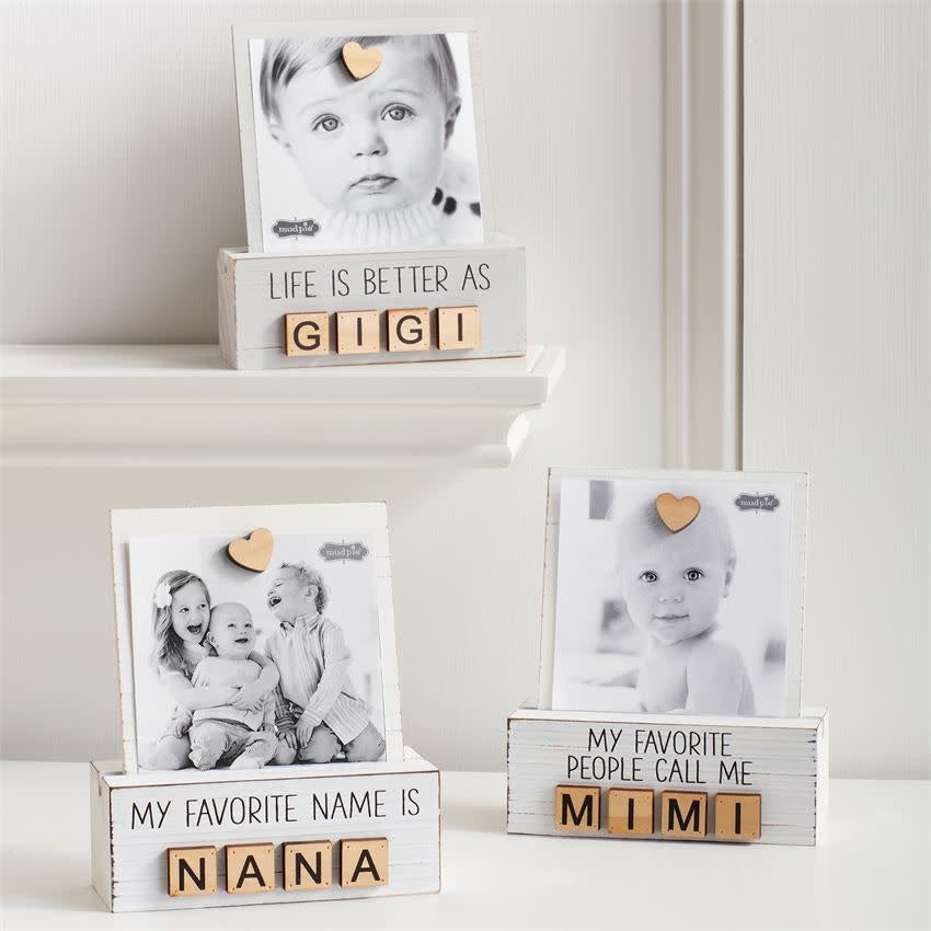 Mud Pie - Gigi/Mimi/Nana Letter Block Frames - Monogram Market