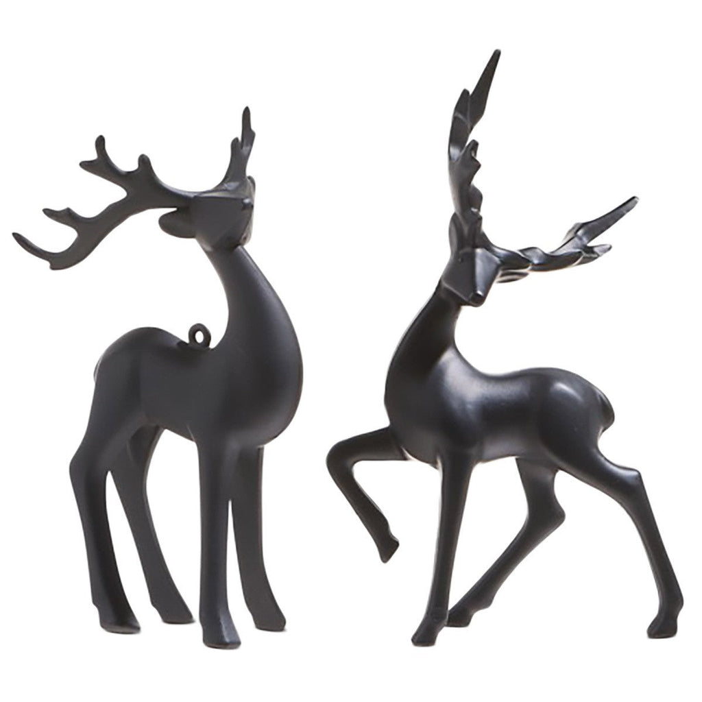 Matte Black Reindeer Ornament