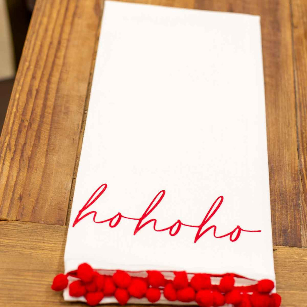 HoHoHo Pom Pom Hand Towel - Monogram Market