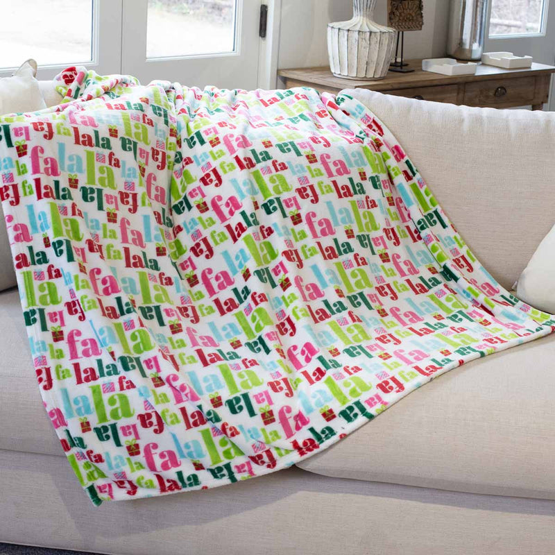 FaLaLa Christmas Throw Blanket - Monogram Market