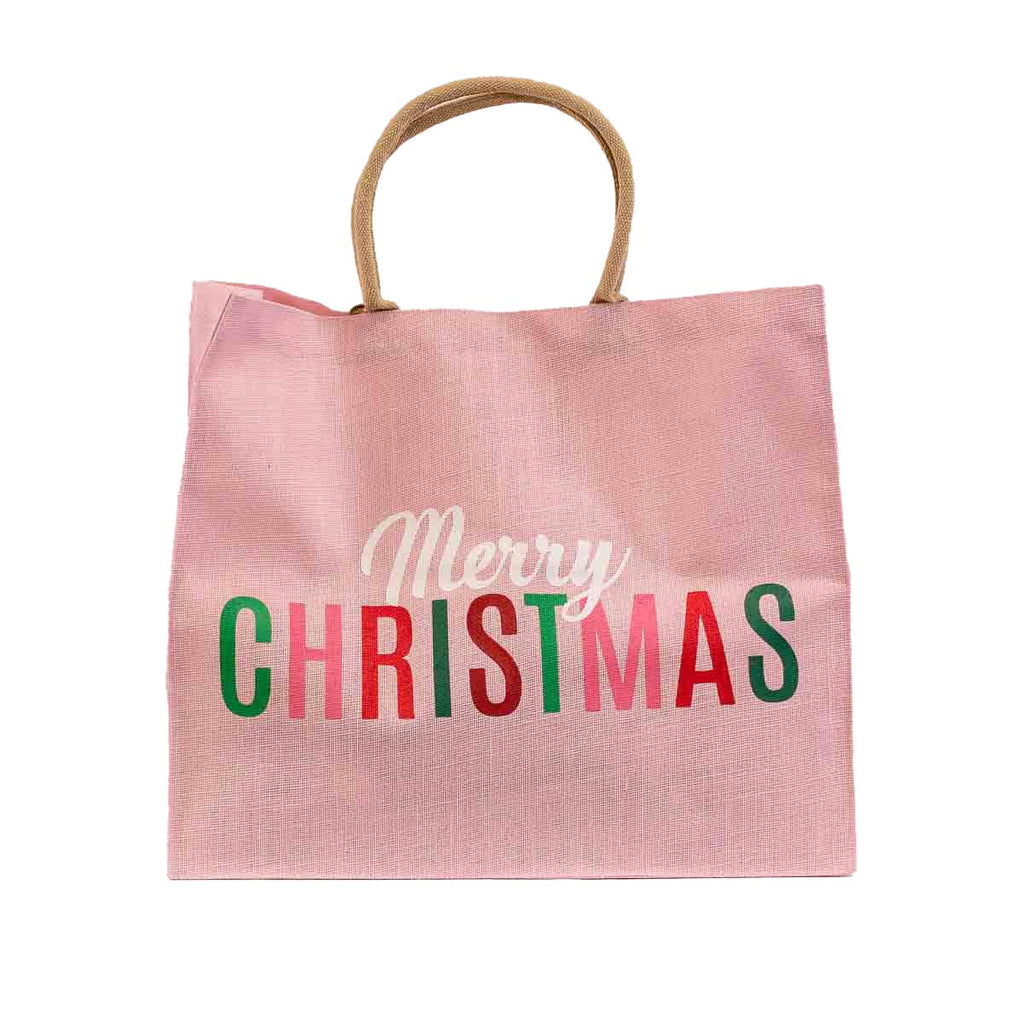 Carryall Gift Tote - Pink Merry Christmas - Monogram Market