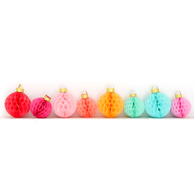 Honeycomb Christmas Ornaments, Rainbow - Monogram Market