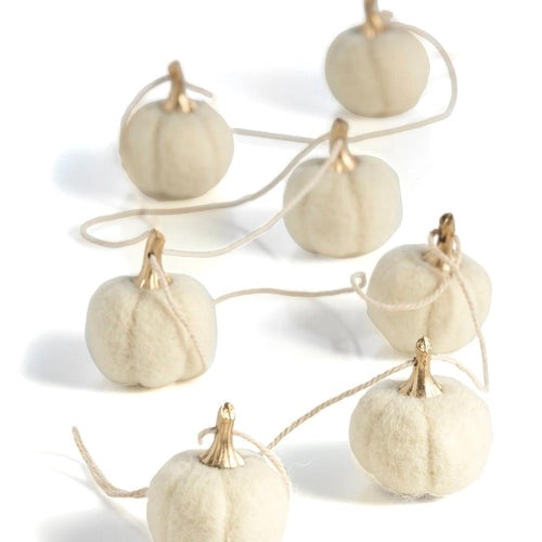 Shiraleah - Harvest Pumpkin Garland, Ivory - Monogram Market