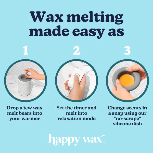 Happy Wax - Natural Mod Wax Warmer, Bone White - Monogram Market