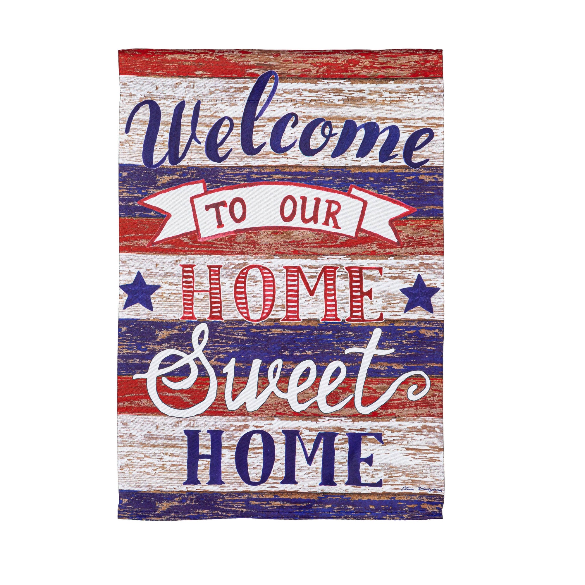 Farmhouse Home Sweet Home Patriotic Garden Suede Flag