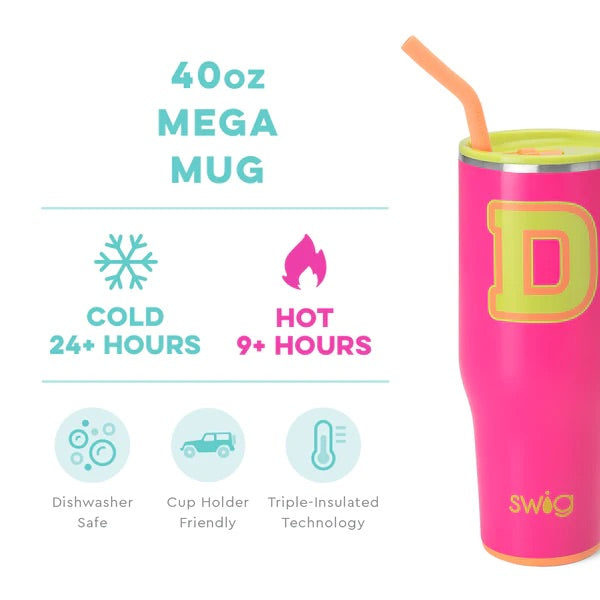 SWIG - 40oz Mega Mug, Tutti Frutti Initial D - Monogram Market