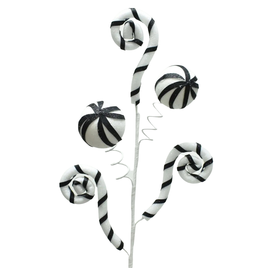 Whimsical Ball Swirl Spray - Black/White, 28" - Monogram Market
