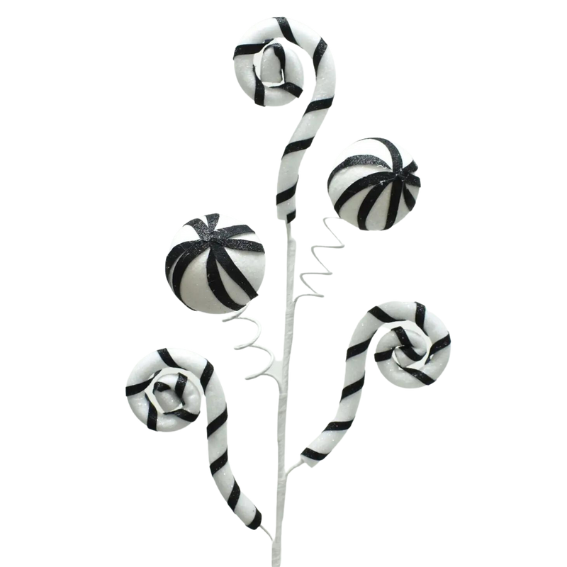 Whimsical Ball Swirl Spray - Black/White, 28" - Monogram Market