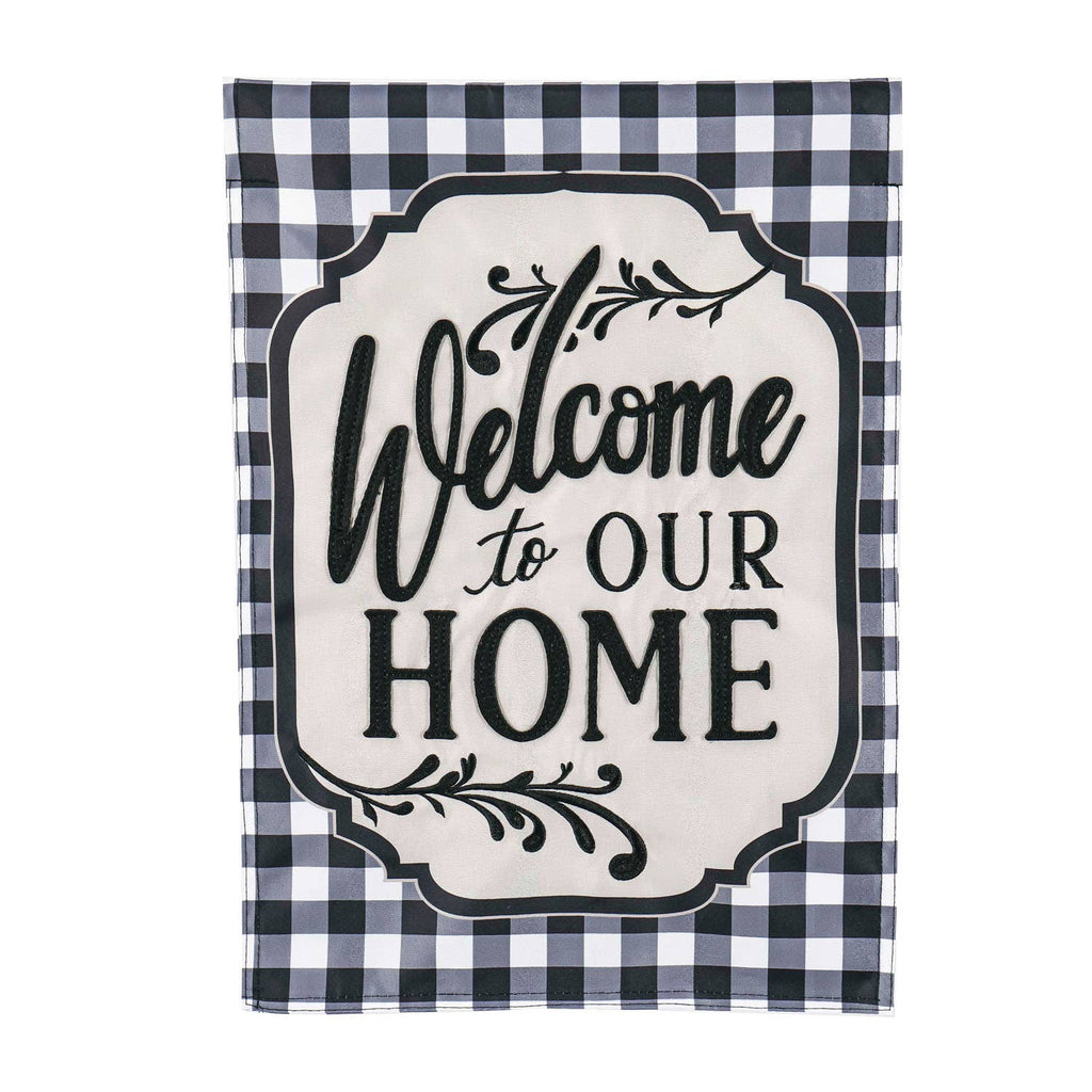 Classic Welcome Home HOUSE Appliqué Flag - Monogram Market