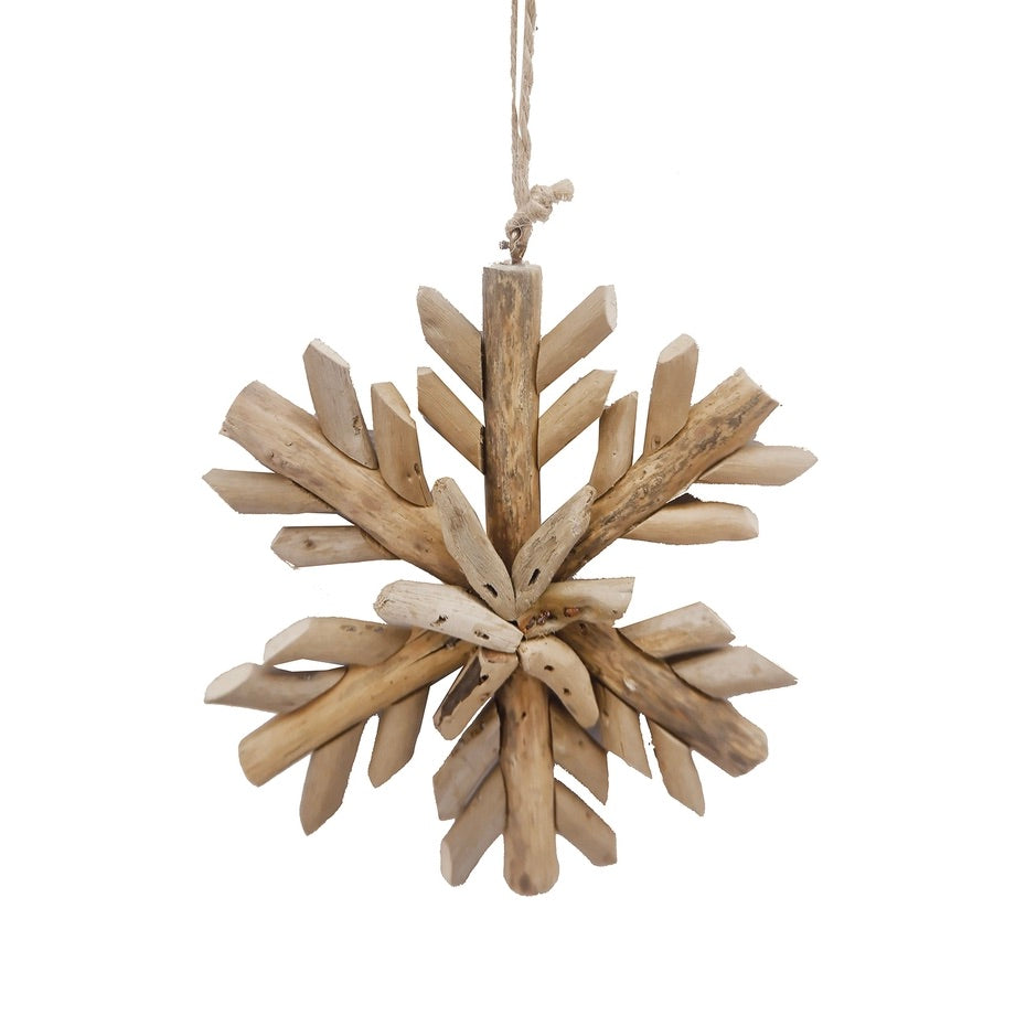 Driftwood Snowflake Ornament, 5" - Monogram Market
