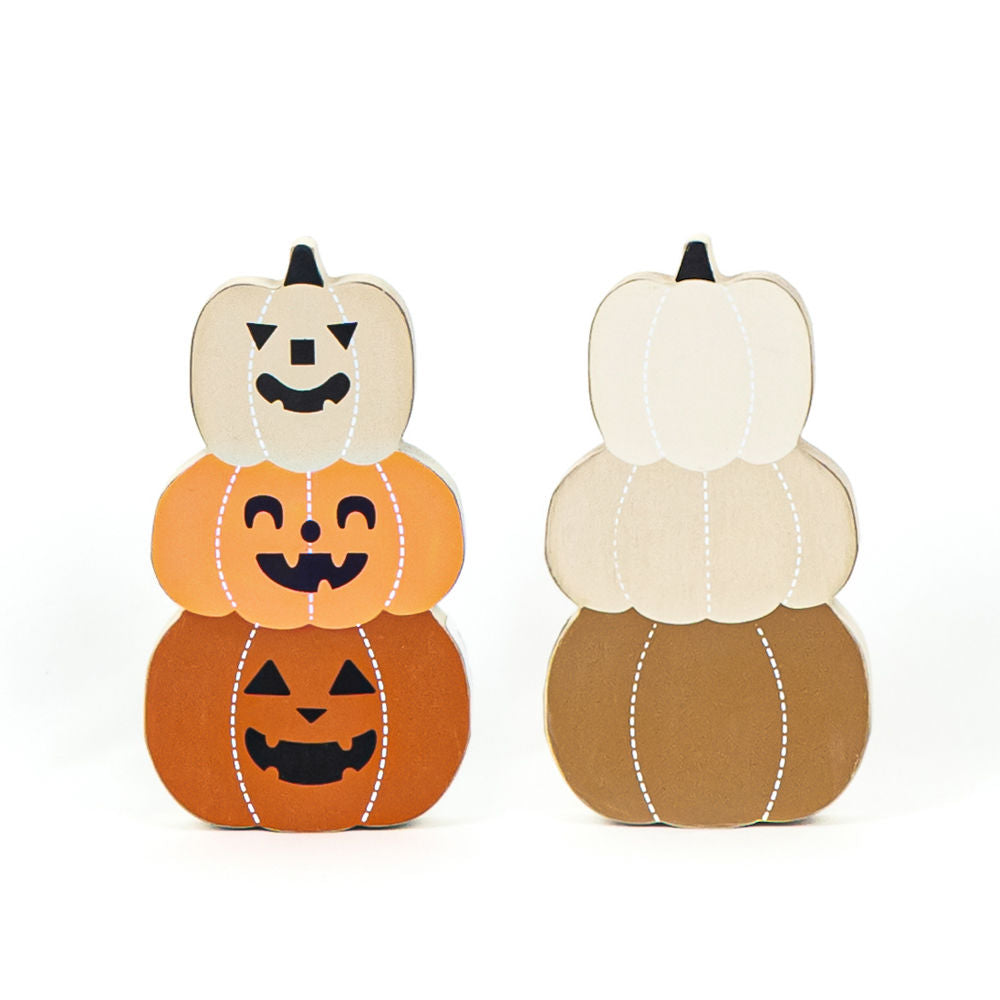 Adams & Co. - Reversible Fall & Halloween Pumpkin Stack - Monogram Market