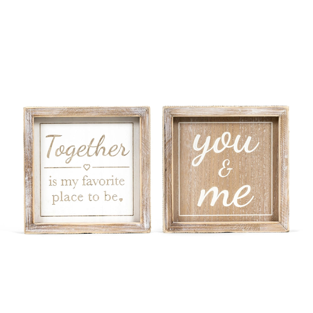 Adams & Co. - Reversible You & Me / Together Wood Sign - Monogram Market