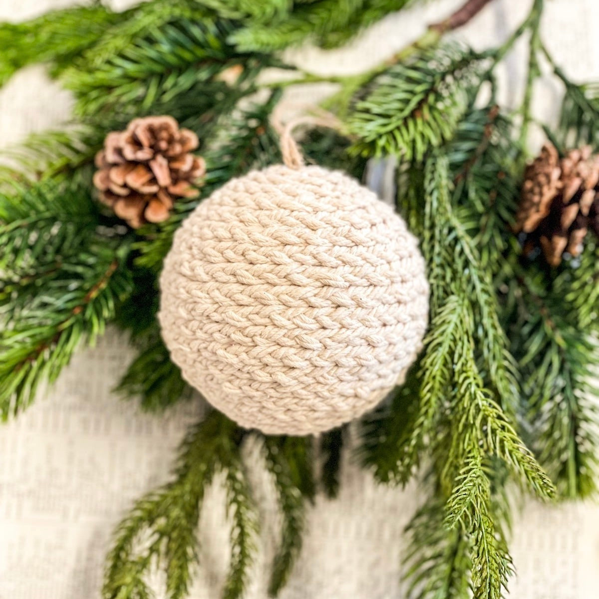 Crocheted Yarn Ball Ornament