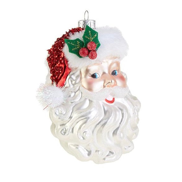 RAZ - Santa Face Christmas Ornament, 5" - Monogram Market