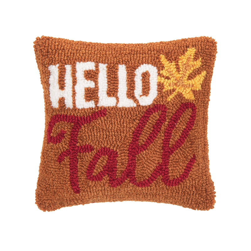 Hello Fall Hooked Pillow - Monogram Market