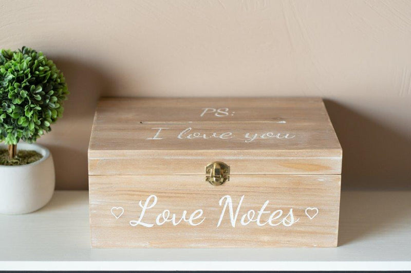Adams & Co. - Love Notes Wooden Hinged Box - Monogram Market