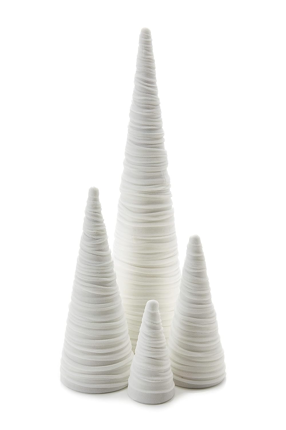 Handmade Velvet Cone Trees, WHITE - Monogram Market