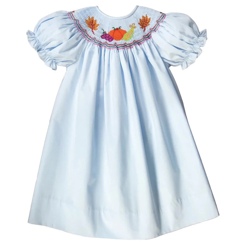 Rosalina - Pale Blue Autumn Bishop Dress - Monogram Market