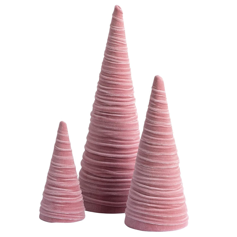 Handmade Velvet Cone Trees, BLUSH - Monogram Market