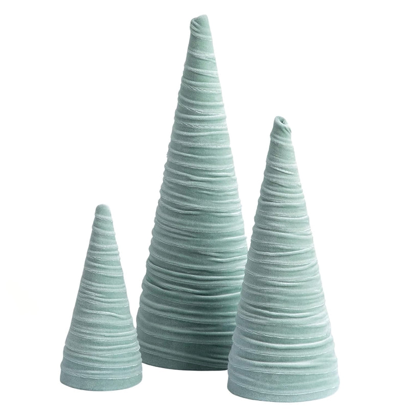 Handmade Velvet Cone Trees, MINT - Monogram Market