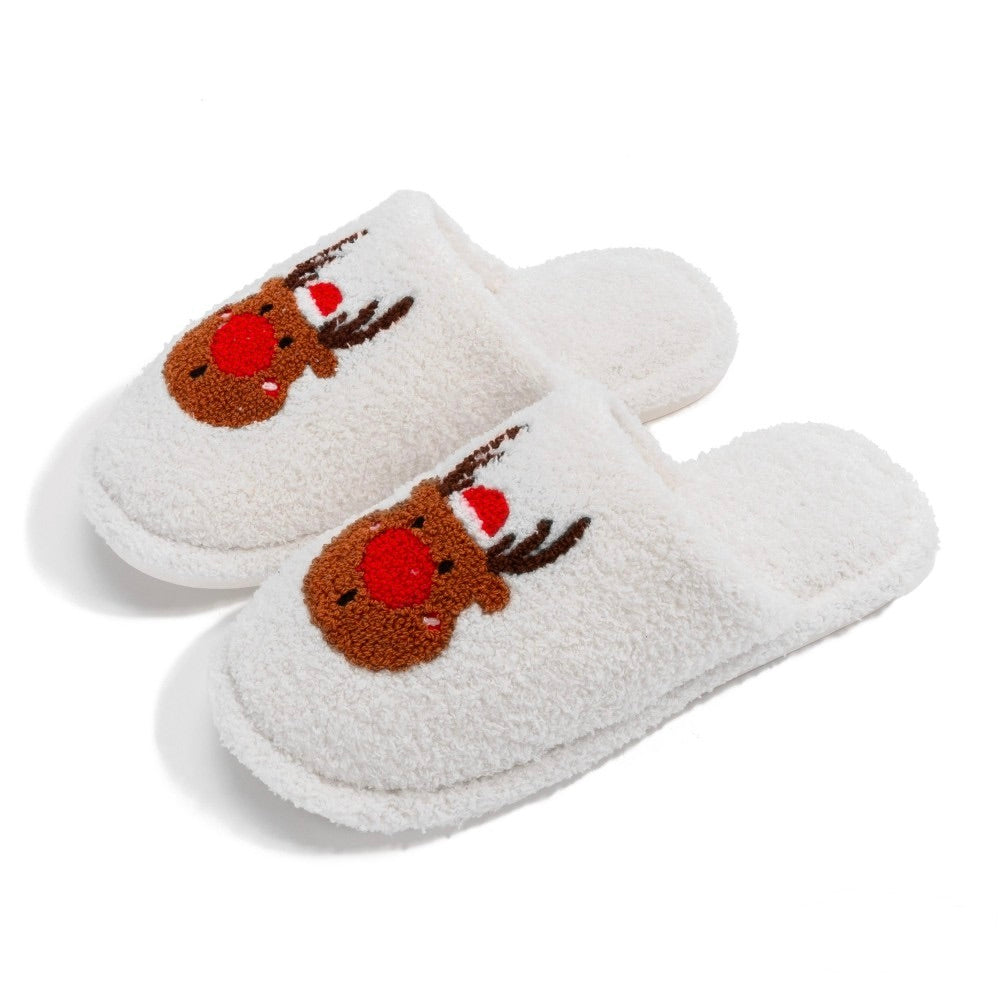 Holiday Slippers - Christmas Reindeer - Monogram Market