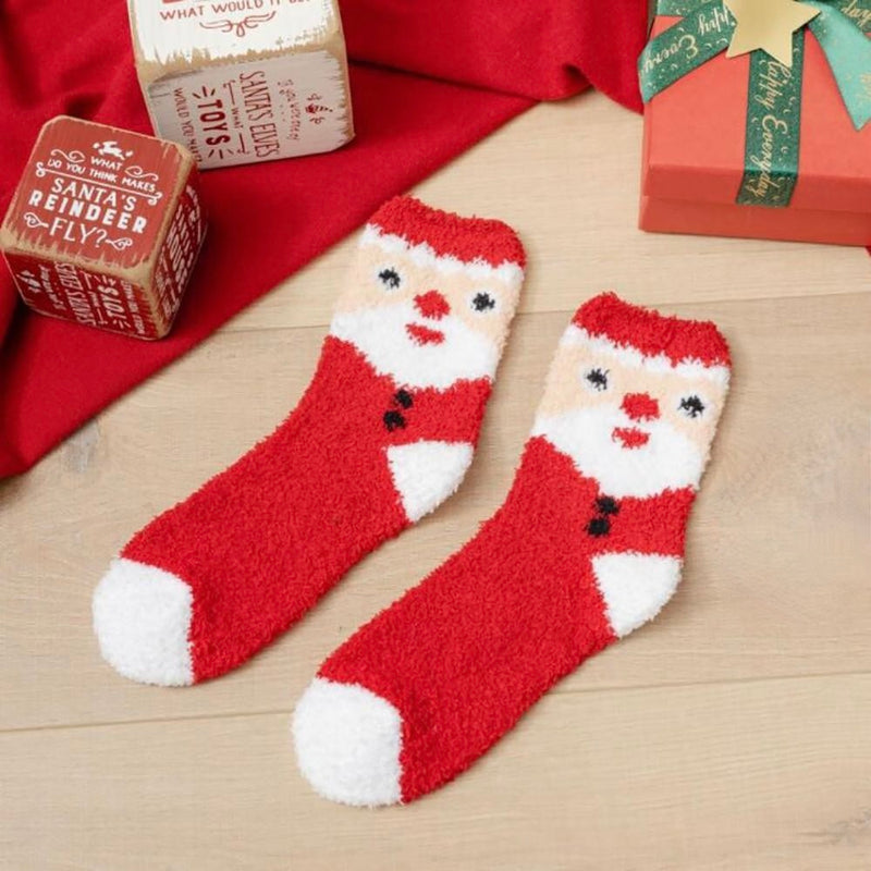 Christmas Prints Fuzzy Socks - Monogram Market