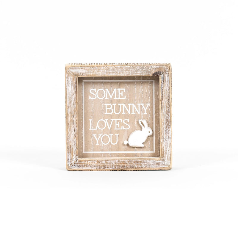 Adams & Co. - Reversible Bunny & Bunny Love Wood Sign - Monogram Market