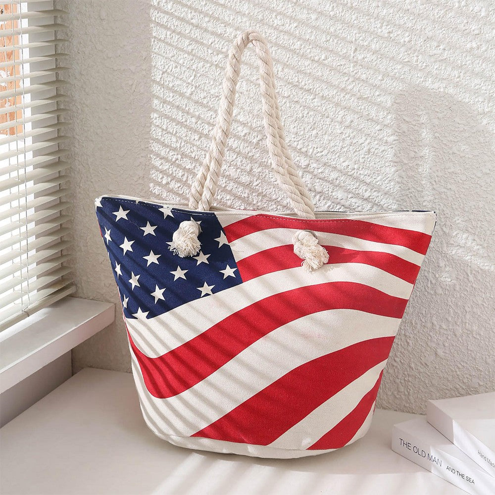 American Flag Tote Bag - Monogram Market