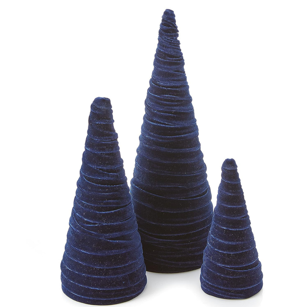 Handmade Velvet Cone Trees, NAVY - Monogram Market