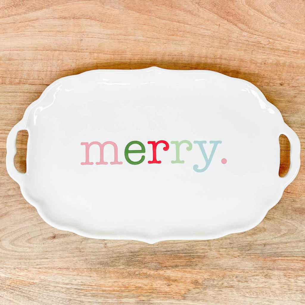 Merry Holiday Platter, 16.5" - Monogram Market