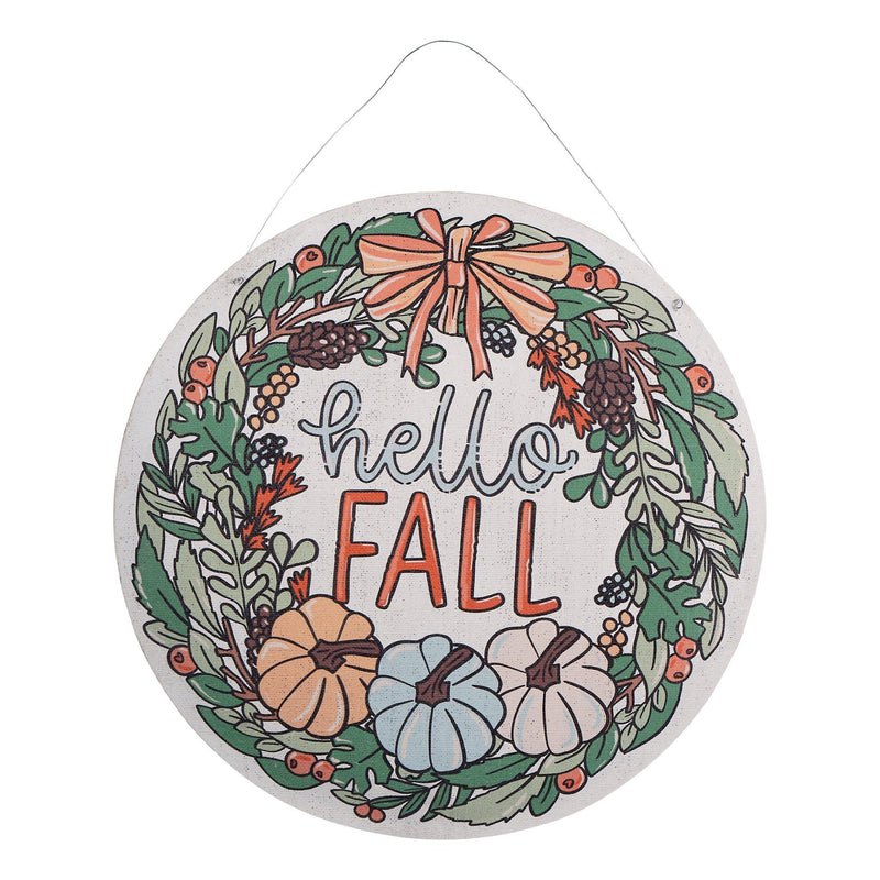 Reversible Hello Fall Pumpkins & Cardinal Christmas Wreath Door Hanger - Monogram Market